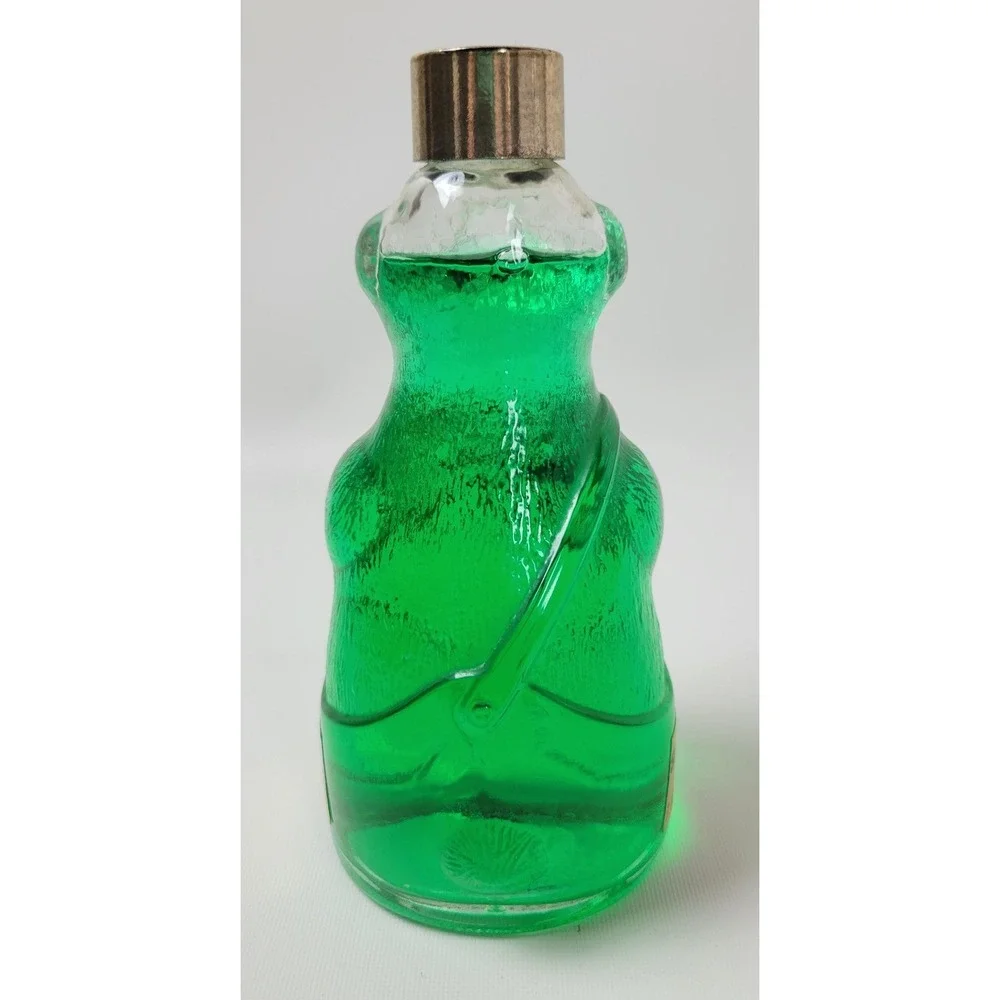 Vintage Mennen‎ Skin Bracer After Shave Bear Glass Bottle Decanter 7oz Green